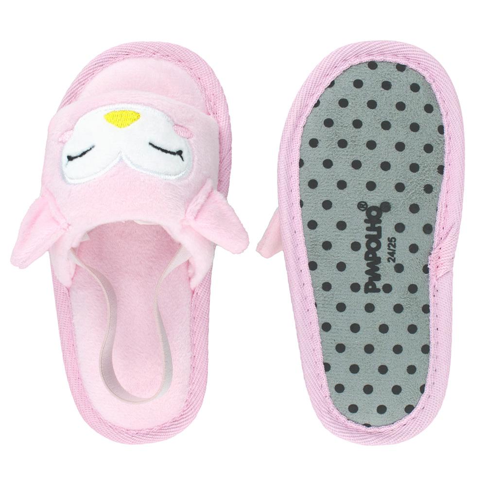 Pantufa Slipper Kids Rosa Coruja Feminina Pimpolho