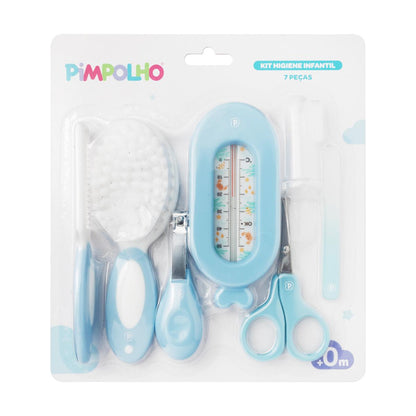 Kit Higiene Cuidados Saúde Bebê 7 Pçs C Termômetro Pimpolho