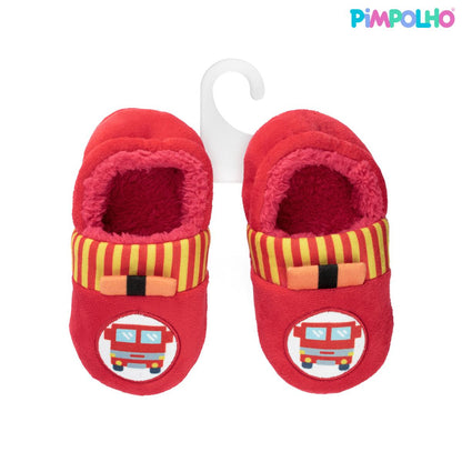 Pantufa Infantil Antiderrapante Pelúcia Bombeiros Pimpolho