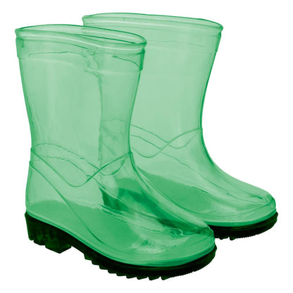 Galocha Infantil Transparente Verde Masculina Pimpolho