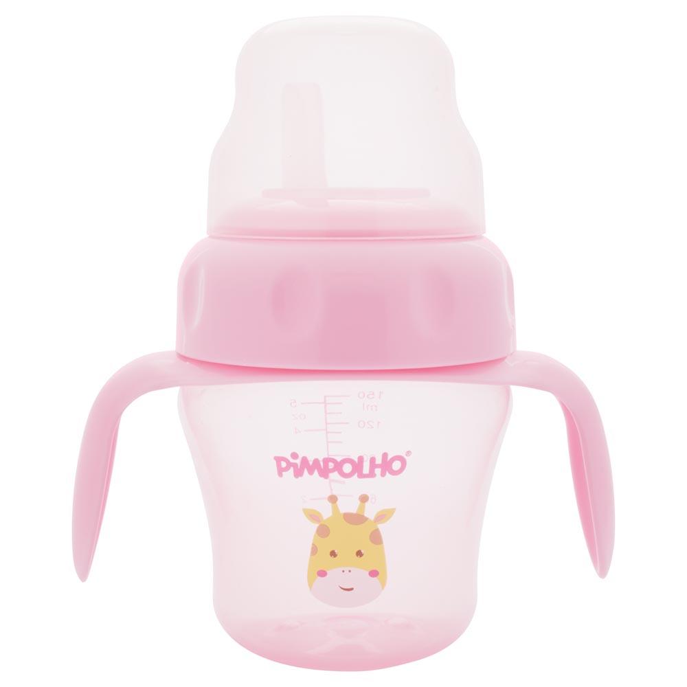 Copo De Treinamento Com Alça E Bico Flexível 150ml Girafa Feminino Pimpolho