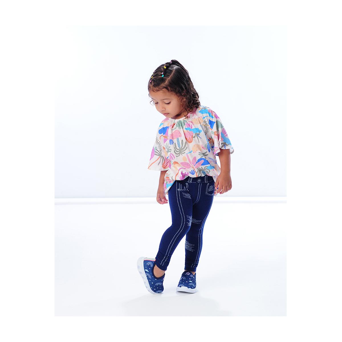 Calça Legging Jeans Infantil Bebê 02 a 03 anos Pimpolho