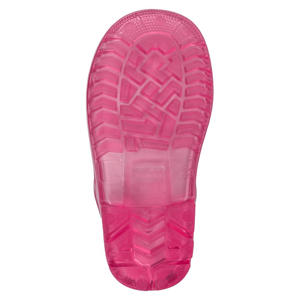 Galocha Infantil Transparente Rosa Feminina Pimpolho