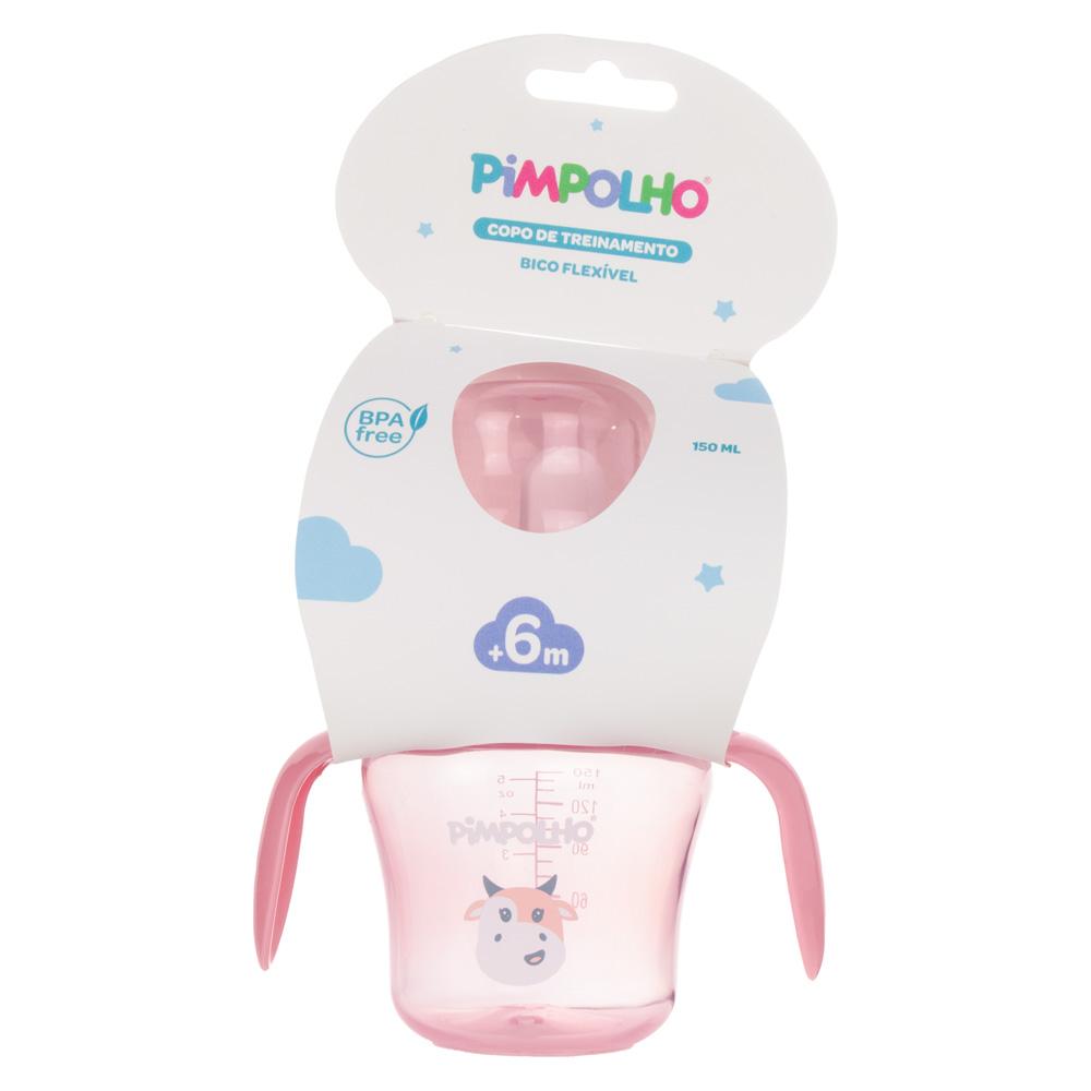 Copo Treinamento Infantil Pimpolho Alça Bico Flexível 150ml