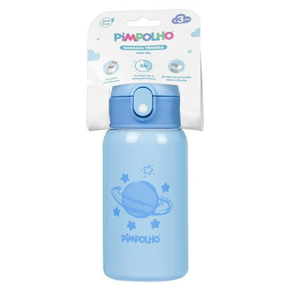 Garrafa Térmica Inox 400ml Com Canudo Masculino Pimpolho