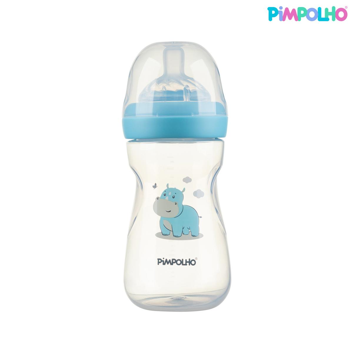 Mamadeira Serena Rino Azul Pimpolho Antirefluxo BPA Free