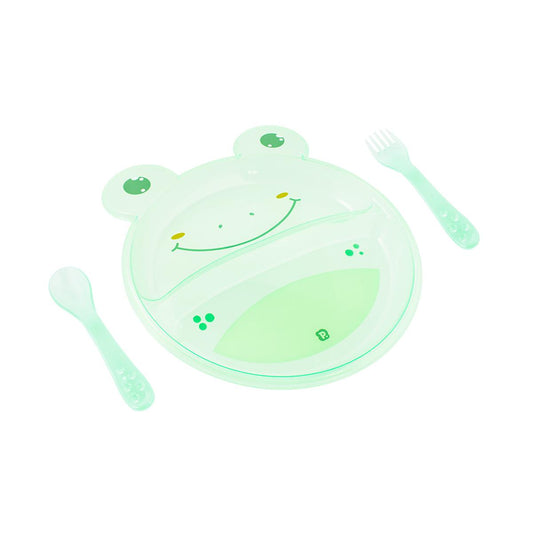 Prato Infantil Bichinho Com Divisória E Talher Pimpolho