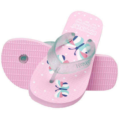 Chinelo Praiana Kids Rosa/Borboleta Fem Pimpolho