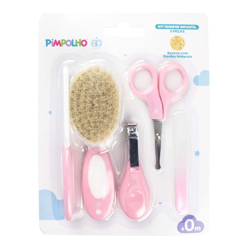 Kit Higiene Com Cerdas Naturais C 5 Peças Infantil Pimpolho