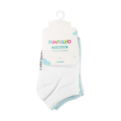 Kit Meia Cano Alto Infantil Tamanho 21-25 Conforto Pimpolho