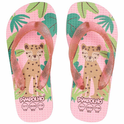 Chinelo Praiana Kids Rosa Onça Menina Pimpolho