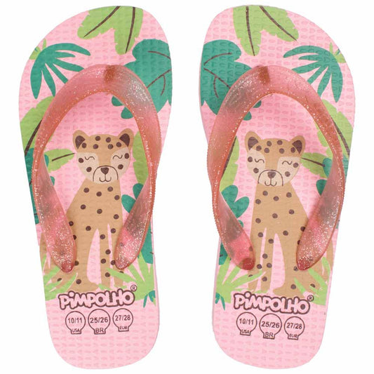 Chinelo Praiana Kids Rosa Onça Menina Pimpolho