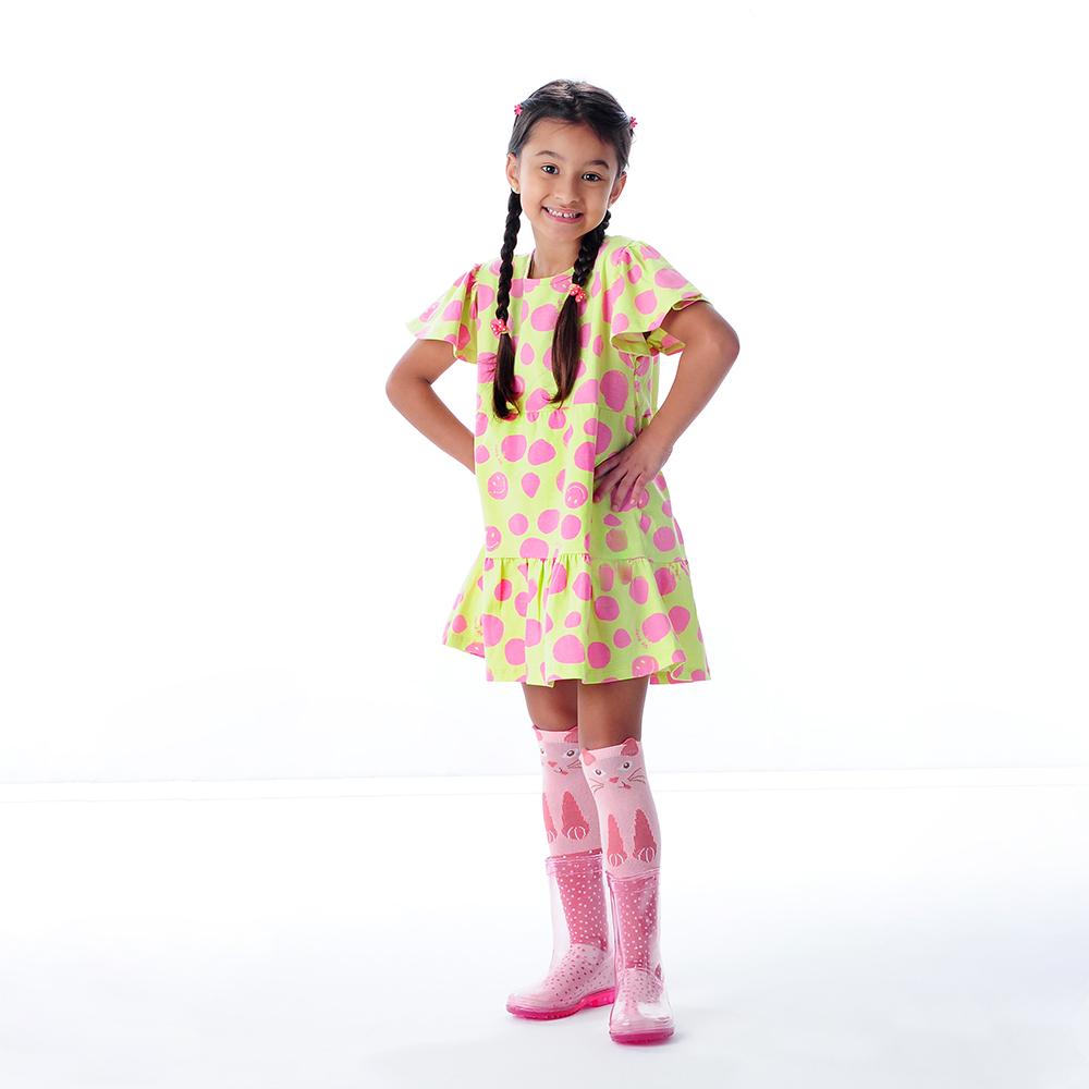 Galocha Infantil Transparente Rosa Feminina Pimpolho