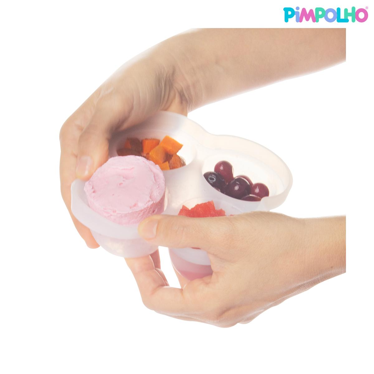 Porta Papinha De Silicone Com Tampa Para Congelar 240ml Fem Pimpolho