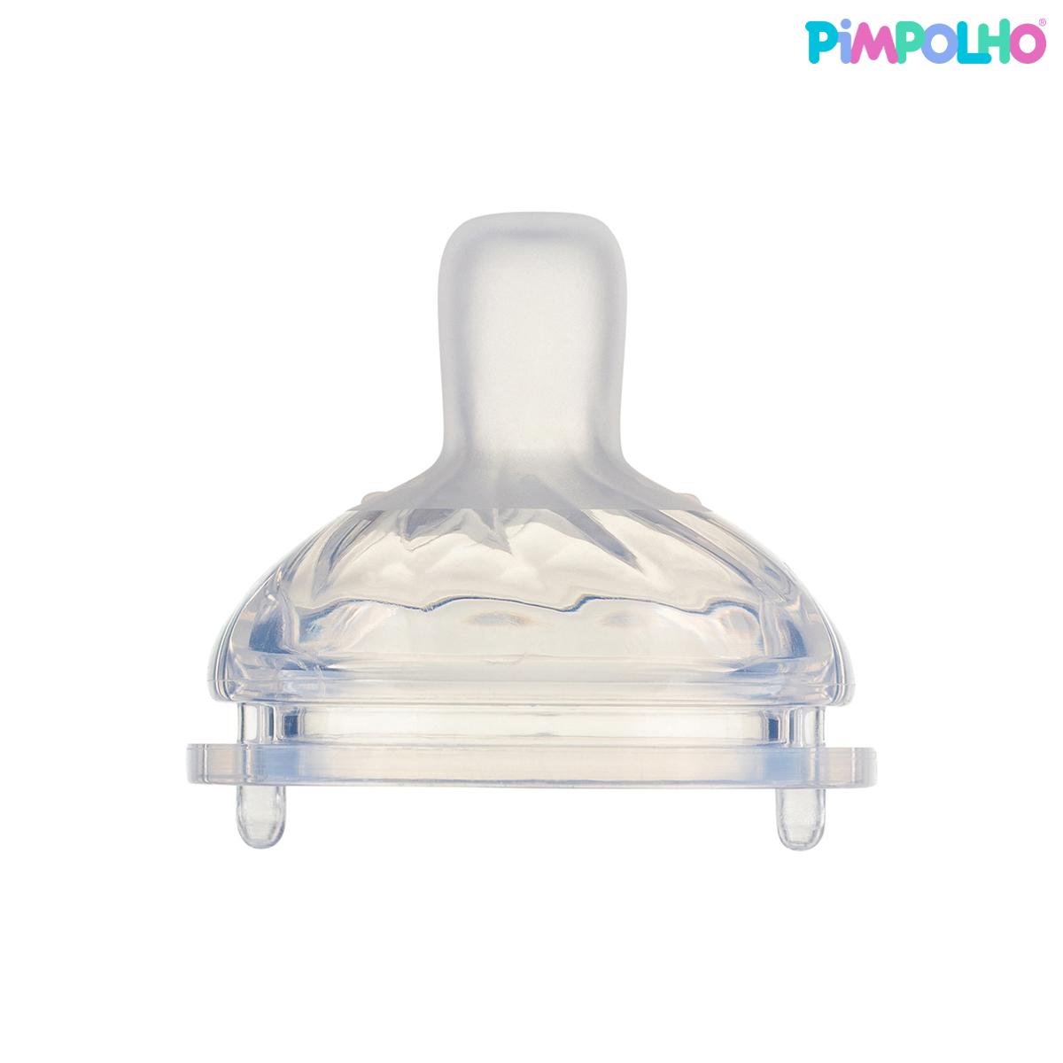 Kit com 2 Bicos para Mamadeira Serena Pimpolho Antirrespingo