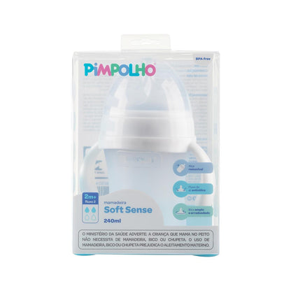 Mamadeira Soft Sense Branca 180ml 240ml Pimpolho Antirefluxo