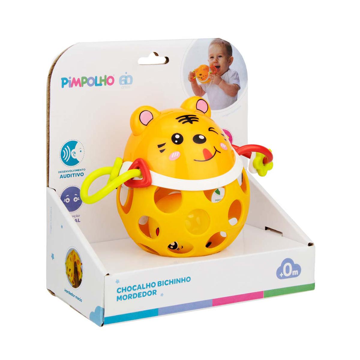 Chocalho Mordedor Bebe Infantil Urso Sapo Tigre Pimpolho