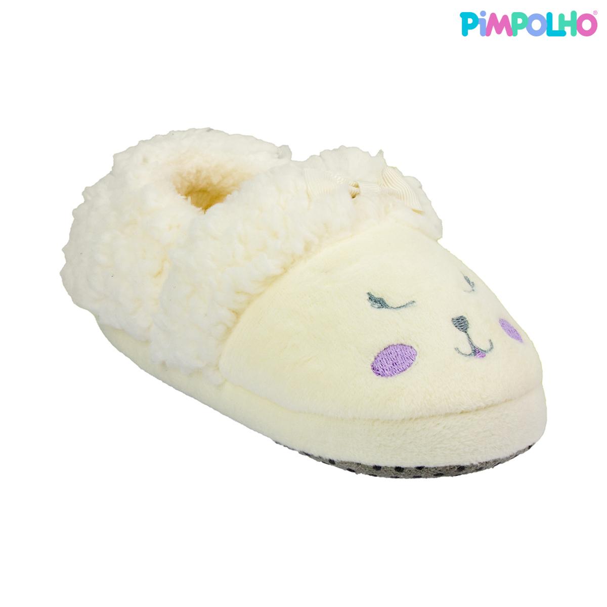 Pantufa Infantil Antiderrapante Pelúcia Ovelha Pimpolho