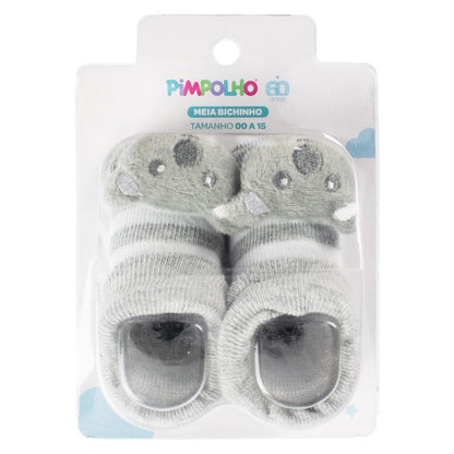 Meia Pimpolho Bebês Bichinho 00 a 15 Pato Urso Coala Macaco