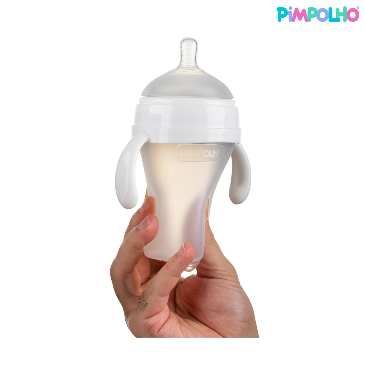 Mamadeira Soft Sense Branca 180ml 240ml Pimpolho Antirefluxo