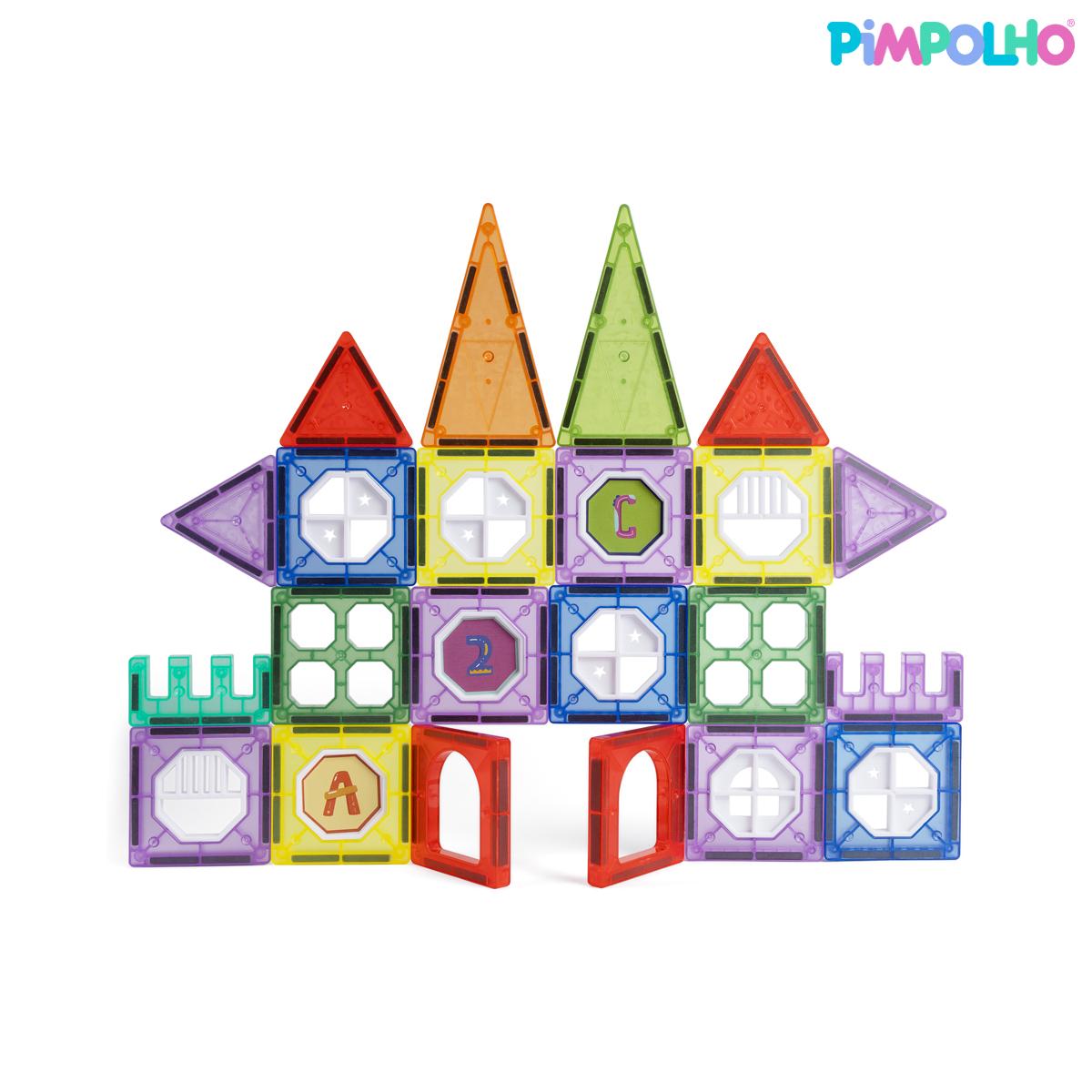 Blocos Magnéticos 34 Peças Educativos Pimpolho