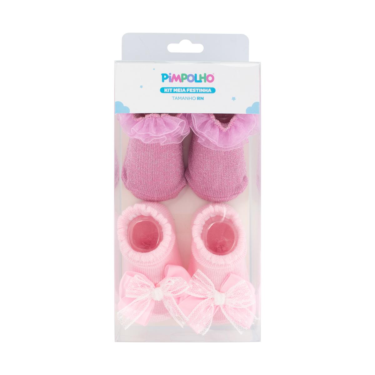 Kit Meias Festinha RN Pimpolho 2 Pares Feminino