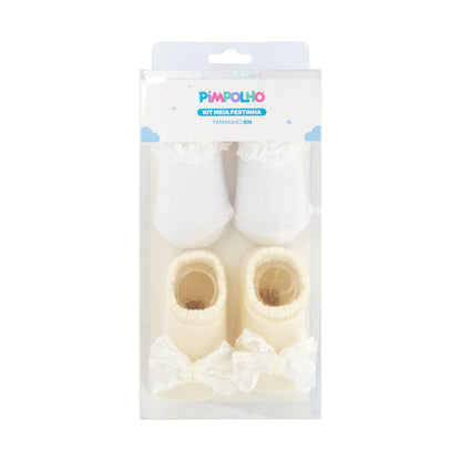Kit Meias Festinha RN Pimpolho 2 Pares Feminino