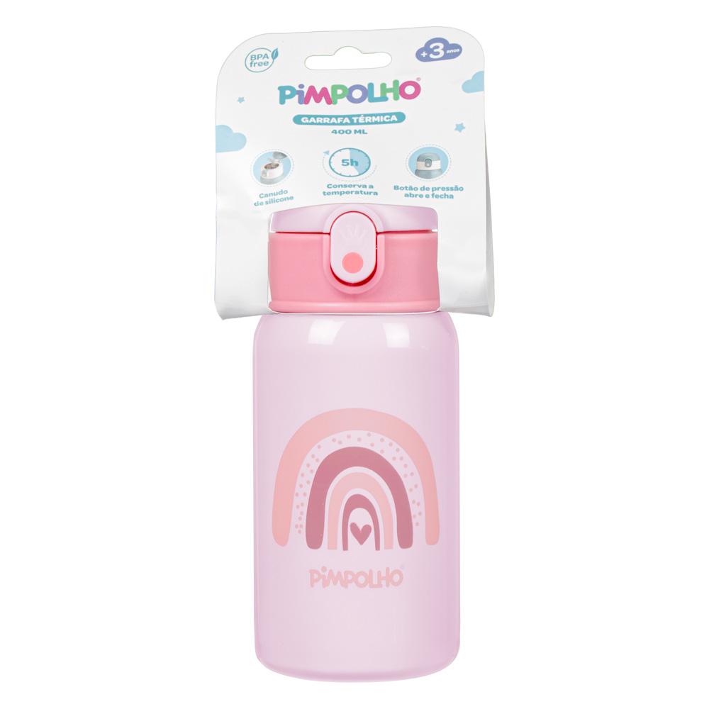 Garrafa Térmica Pimpolho Inox 400ml Com Canudo Infantil
