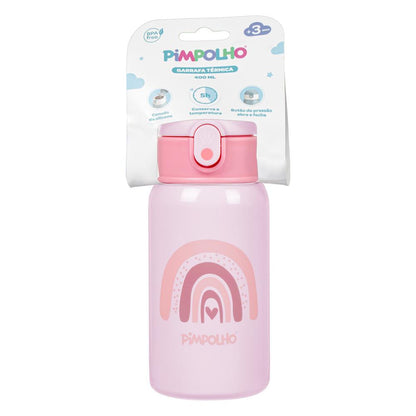Garrafa Térmica Pimpolho Inox 400ml Com Canudo Infantil