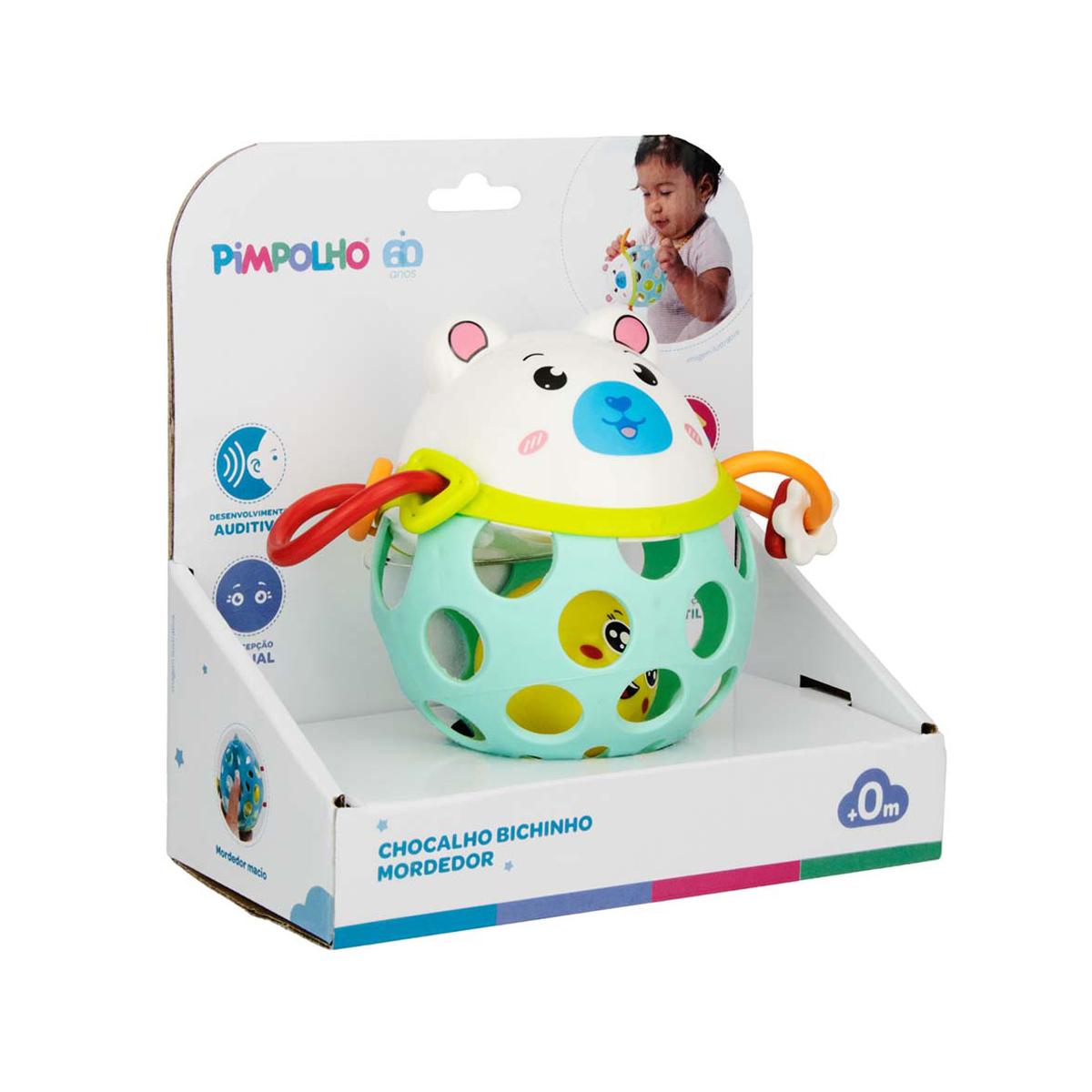 Chocalho Mordedor Bebe Infantil Urso Sapo Tigre Pimpolho