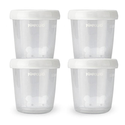 Kit 4 Potes Leite Materno 180ml Hermético Pimpolho
