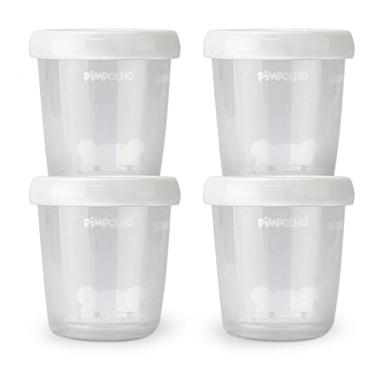 Kit 4 Potes Leite Materno 180ml Hermético Pimpolho
