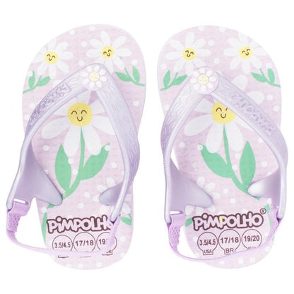 Chinelo Praiana Baby Lilás/Flores Feminino Pimpolho
