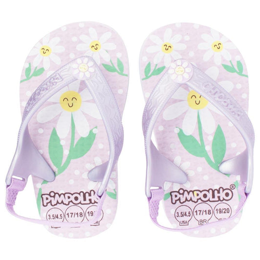 Chinelo Praiana Baby Lilás/Flores Feminino Pimpolho