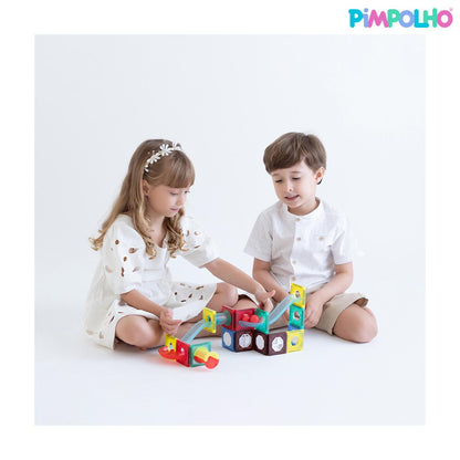 Blocos Magnéticos 47 Peças Educativos Pimpolho