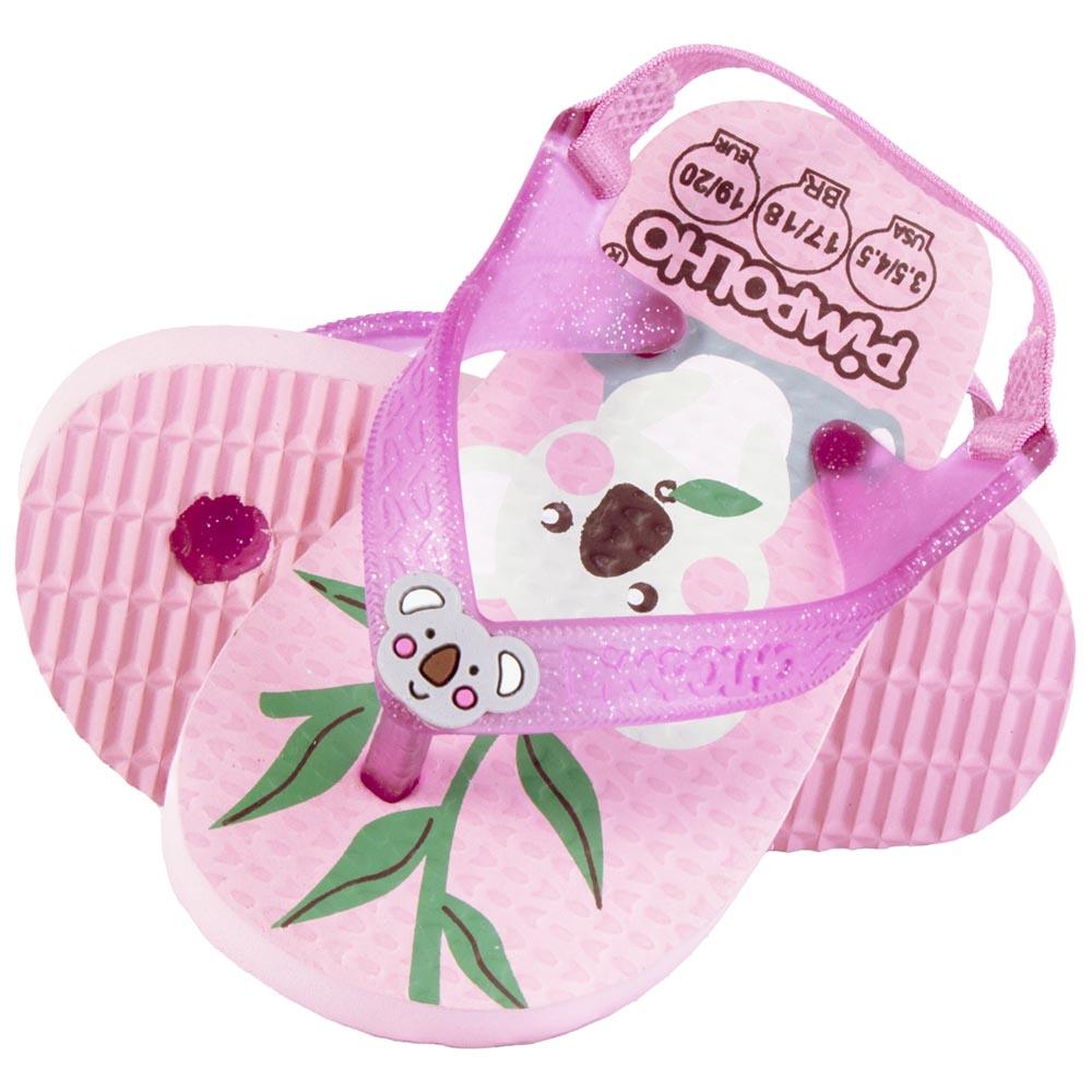 Chinelo Praiana Baby Rosa Coala Menina Pimpolho