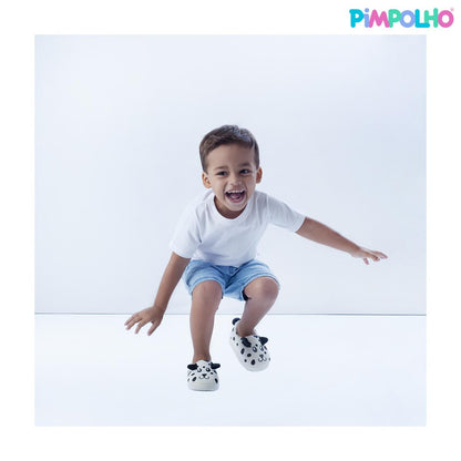 Pantufa Infantil Antiderrapante Pelúcia Dalmata Pimpolho