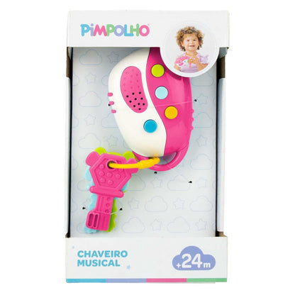 Chaveiro Musical Para Bebê Chocalho Infantil Pimpolho - Rosa