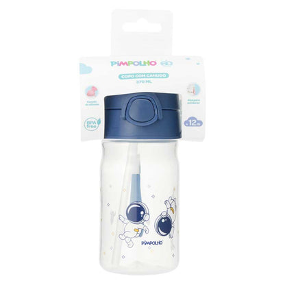 Copo Infantil Com Canudo Silicone 370ml Pimpolho