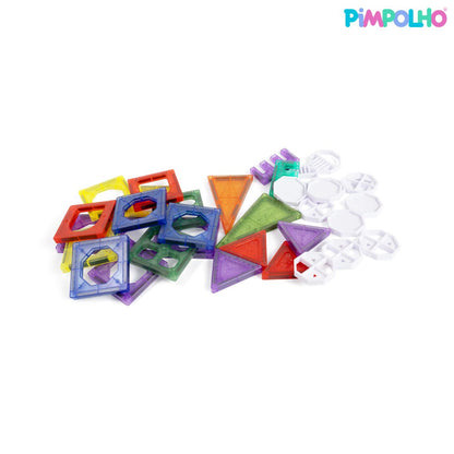 Blocos Magnéticos 34 Peças Educativos Pimpolho