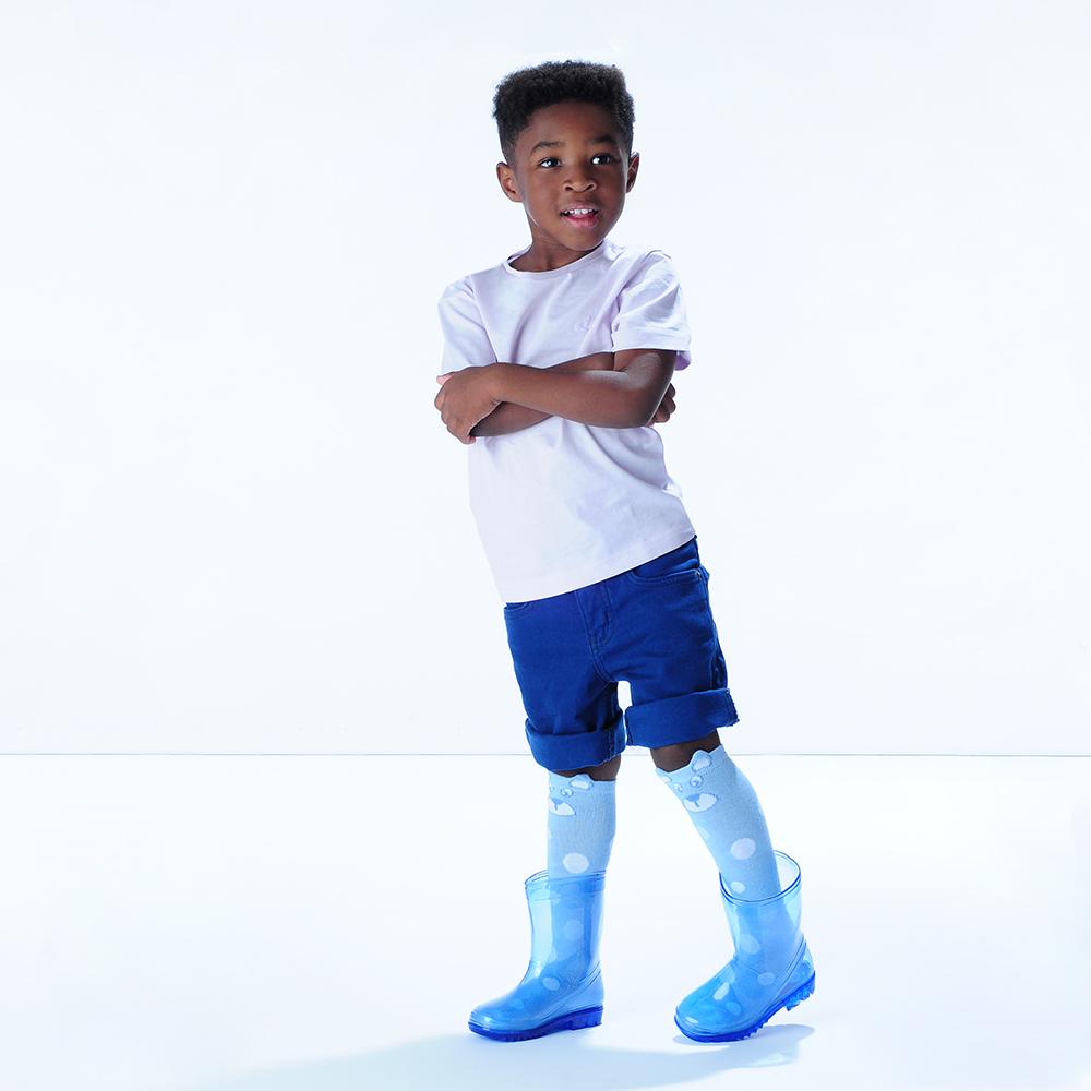 Galocha Infantil Transparente Azul Masculina Pimpolho