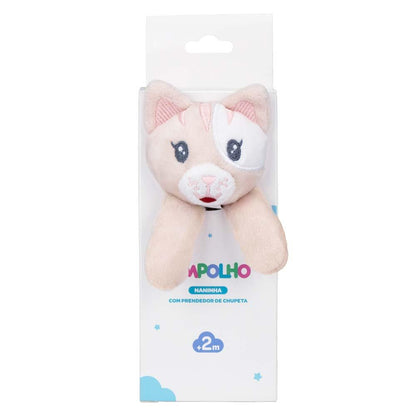 Naninha C Prendedor Chupeta Pimpolho Gata Rosa Fofinha