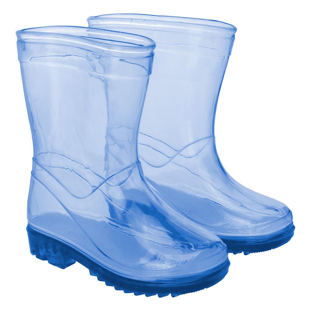 Galocha Infantil Transparente Azul Masculina Pimpolho