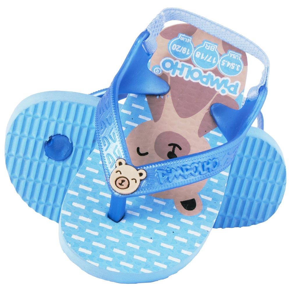 Chinelo Praiana Baby Azul/Urso Masculino Pimpolho