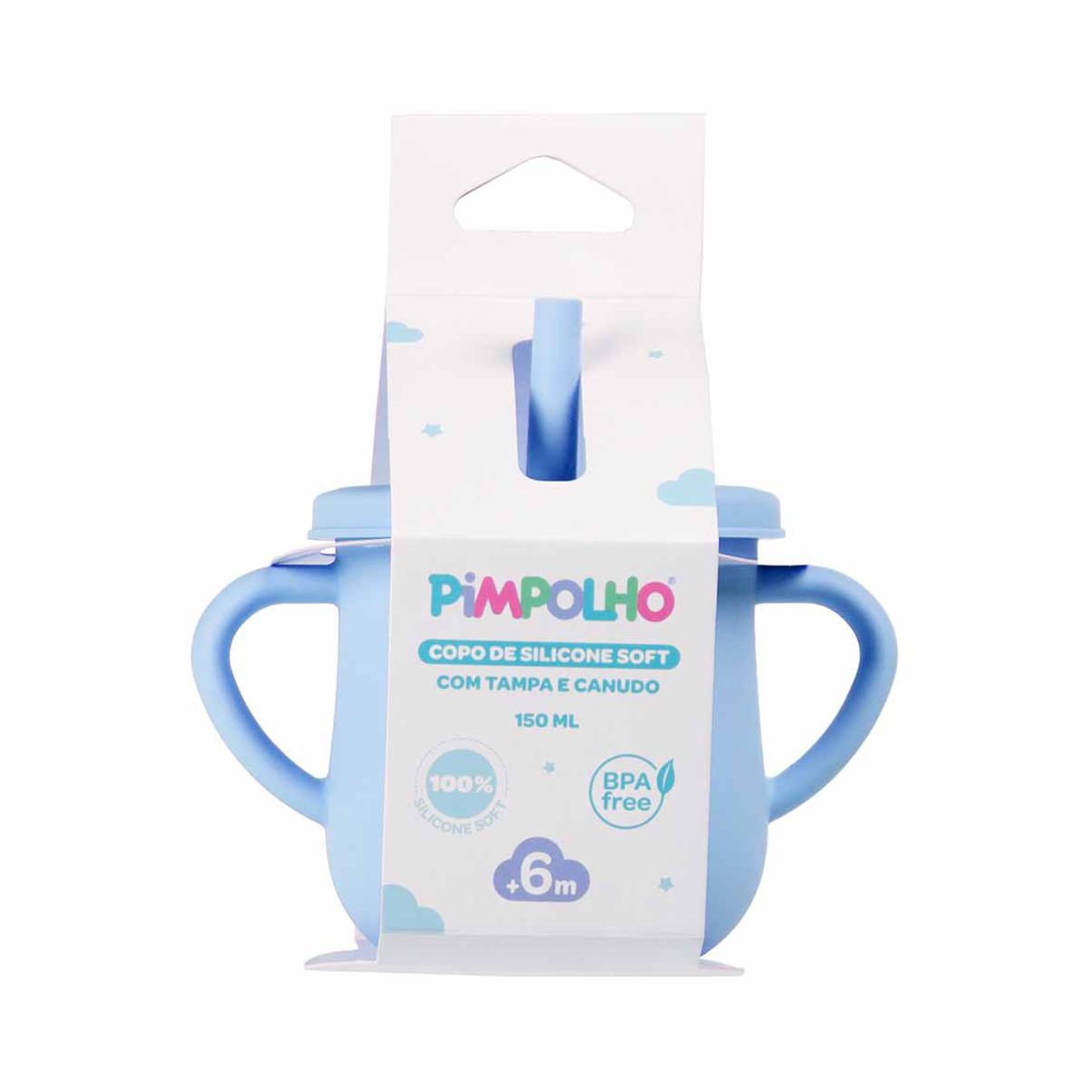 Copo Silicone C Canudo Soft 150ml Infantil Pimpolho BPA Free