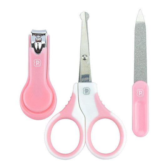 Kit Cuidados Bebê 3 Pçs Necessaire Tesoura Lixa Pimpolho