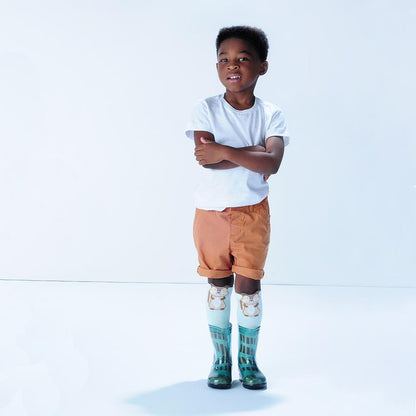 Galocha Infantil Transparente Verde Masculina Pimpolho