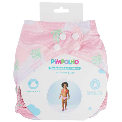 Fralda Ecológica Com Refil 00-04 Anos Feminino Pimpolho