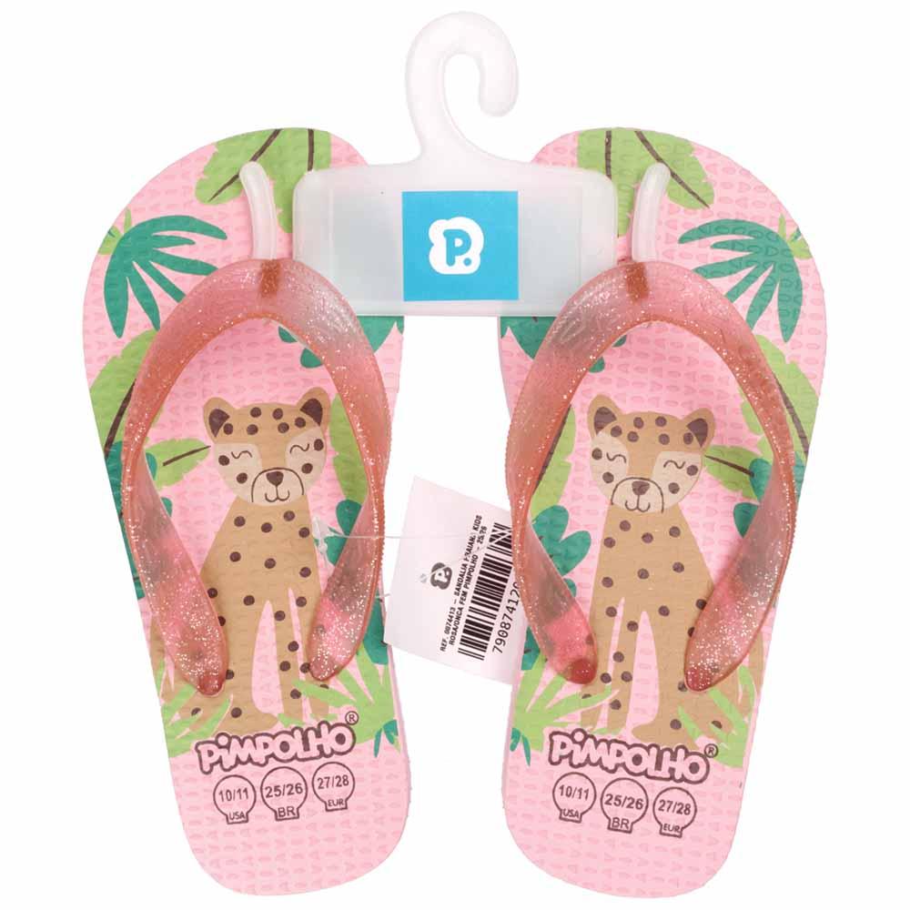 Chinelo Praiana Kids Rosa Onça Menina Pimpolho