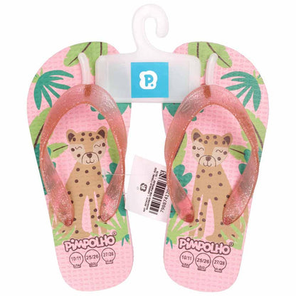 Chinelo Praiana Kids Rosa Onça Menina Pimpolho